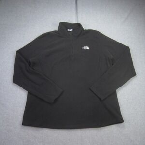 The North Face Sweater Womens XL Black TKA 100 Quarter Zip Fleece Pullover